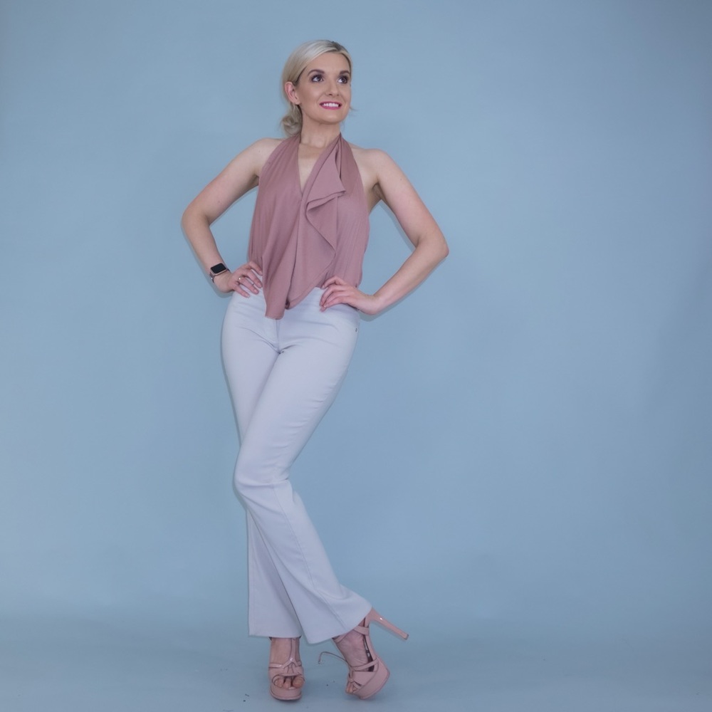 MM Couture Open Back Ruffle Halter Top - Picture 6 of 16